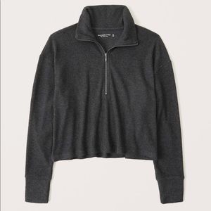 Half Zip Ribbed Sweater Abercrombie
